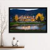 Genoa Lakes Ranch Golf Course Light Night, Golf Art Print, Framed Canvas Prints Wall Art Decor, Floating Frame