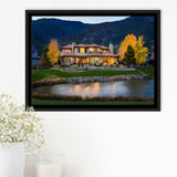 Genoa Lakes Ranch Golf Course Light Night, Golf Art Print, Framed Canvas Prints Wall Art Decor, Floating Frame