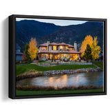 Genoa Lakes Ranch Golf Course Light Night, Golf Art Print, Framed Canvas Prints Wall Art Decor, Floating Frame