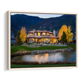 Genoa Lakes Ranch Golf Course Light Night, Golf Art Print, Framed Canvas Prints Wall Art Decor, Floating Frame