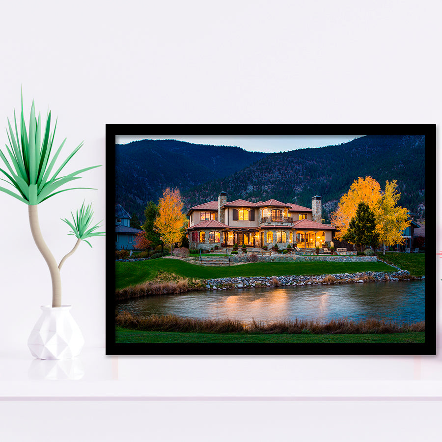 Genoa Lakes Ranch Golf Course Light Night, Golf Sport Print, Golf Lover, Framed Art Prints Home Decor