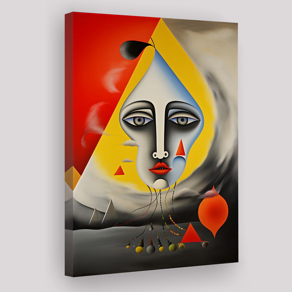 Geometric Face Abstract Art Painting Canvas Prints Wall Art Home Decor, Painting Canvas, Living Room Wall Decor