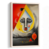 Geometric Face Abstract Art Painting Framed Canvas Prints Wall Art Home Decor, Painting Canvas, Floating Frame