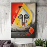 Geometric Face Abstract Art Painting Canvas Prints Wall Art Home Decor, Painting Canvas, Living Room Wall Decor