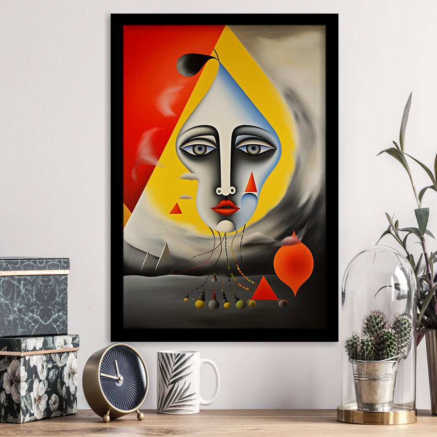 Geometric Face Abstract Art Painting Framed Art Prints Wall Decor, Painting Art, Framed Picture