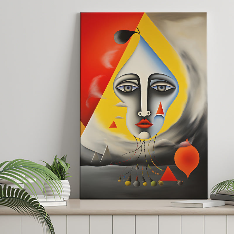Geometric Face Abstract Art Painting Canvas Prints Wall Art Home Decor, Painting Canvas, Living Room Wall Decor
