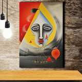 Geometric Face Abstract Art Painting Canvas Prints Wall Art Home Decor, Painting Canvas, Living Room Wall Decor