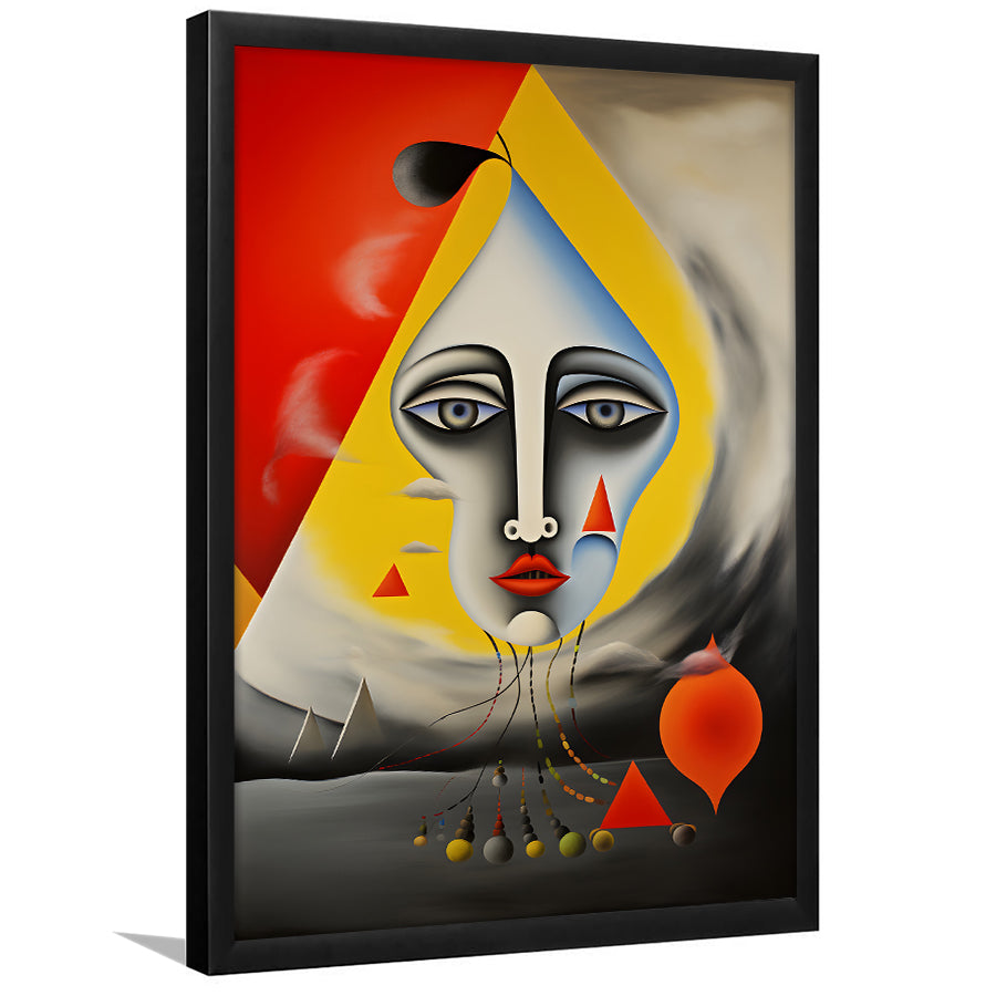 Geometric Face Abstract Art Painting Framed Art Prints Wall Decor, Painting Art, Framed Picture