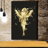 Gold Color Angel Wing Art Canvas Prints Wall Art Home Decor