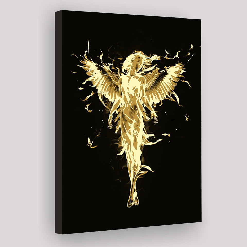 Gold Color Angel Wing Art Canvas Prints Wall Art Home Decor