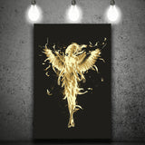 Gold Color Angel Wing Art Canvas Prints Wall Art Home Decor
