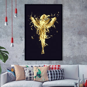 Gold Color Angel Wing Art Framed Art Print Wall Art Decor,Framed Picture