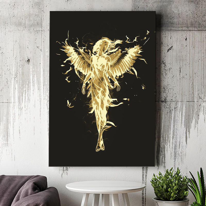 Gold Color Angel Wing Art Canvas Prints Wall Art Home Decor