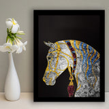 Golden Horse Crystal Abstract Artwork Framed Art Print Wall Art Decor,Framed Picture