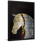 Golden Horse Crystal Abstract Artwork Framed Art Print Wall Art Decor,Framed Picture
