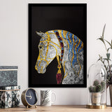 Golden Horse Crystal Abstract Artwork Framed Art Print Wall Art Decor,Framed Picture