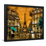 Golden Paris And Eiffel Tower, Framed Art Prints Wall Art Home Decor, Ready to Hang