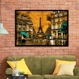 Golden Paris And Eiffel Tower, Framed Art Prints Wall Art Home Decor, Ready to Hang