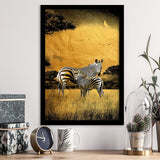 Golden Zebra Modern Painting Gray And Gold, Framed Art Prints Wall Art Home Decor, Ready to Hang