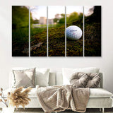 Golf Ball In Dirt 5 Pieces B Canvas Prints Wall Art - Painting Canvas, Multi Panel