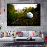 Golf Ball In Dirt Framed Canvas Prints Wall Art - Painting Canvas, Floating Frame, Wall Decor