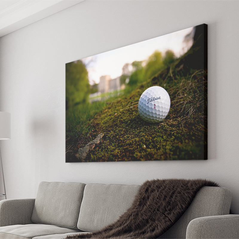 Golf Ball In Dirt Canvas Prints Wall Art - Painting Canvas, Art Prints, Wall Decor