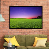 Golf Course Grass  Purple Sunset Framed Art Prints Wall Art Decor - Painting Prints, Framed Picture