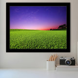 Golf Course Grass  Purple Sunset Framed Art Prints Wall Art Decor - Painting Prints, Framed Picture