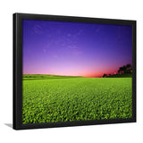 Golf Course Grass  Purple Sunset Framed Art Prints Wall Art Decor - Painting Prints, Framed Picture