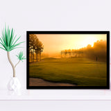 Golf Course In The Fog Framed Art Prints Wall Art Decor - Painting Prints, Framed Picture