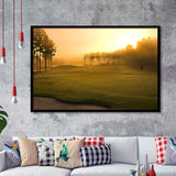 Golf Course In The Fog Framed Art Prints Wall Art Decor - Painting Prints, Framed Picture