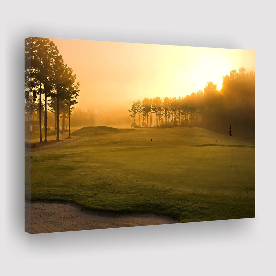 Golf Course In The Fog Canvas Prints Wall Art - Painting Canvas, Art Prints, Wall Decor