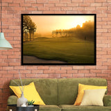 Golf Course In The Fog Framed Art Prints Wall Art Decor - Painting Prints, Framed Picture