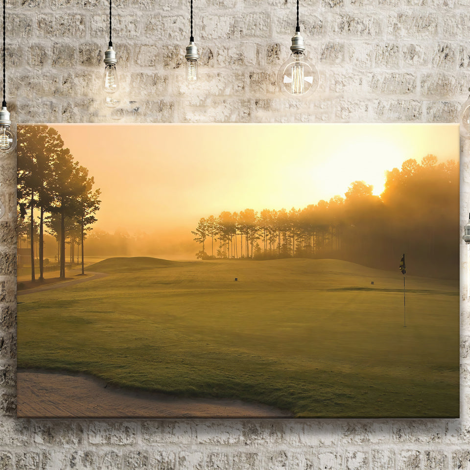 Golf Course In The Fog Canvas Prints Wall Art - Painting Canvas, Art Prints, Wall Decor