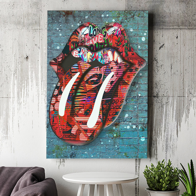 Graffiti Kiss Canvas Prints Wall Art - Painting Canvas, Home Wall Decor, Prints for Sale, Painting Art