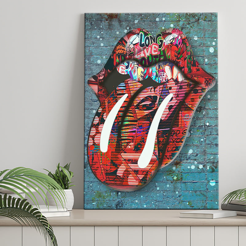 Graffiti Kiss Canvas Prints Wall Art - Painting Canvas, Home Wall Decor, Prints for Sale, Painting Art