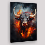 Hand Oil Painting Bull Portrait V4 Canvas Prints Wall Art Home Decor, Painting Canvas, Living Room Wall Decor