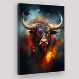 Hand Oil Painting Bull Portrait V5 Canvas Prints Wall Art Home Decor, Painting Canvas, Living Room Wall Decor