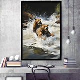 Happiness Coulple Bear Framed Art Prints Wall Decor, Painting Art, Framed Picture