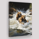 Happiness Coulple Bear Canvas Prints Wall Art Home Decor, Painting Canvas, Living Room Wall Decor