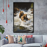 Happiness Coulple Bear Framed Art Prints Wall Decor, Painting Art, Framed Picture