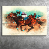 Horse-Race-Riding-Sport-Jockeys-Competition Canvas Prints Wall Art Home Decor