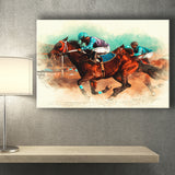 Horse-Race-Riding-Sport-Jockeys-Competition Canvas Prints Wall Art Home Decor