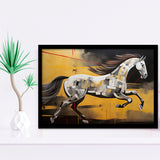 Horse Art Luxury Black And Gold Art Painting V5 Framed Art Prints Wall Decor, Painting Art, Framed Picture