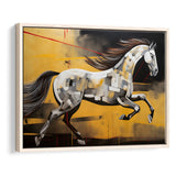 Horse Art Luxury Black And Gold Art Painting V5 Framed Canvas Prints Wall Art Home Decor, Painting Canvas, Floating Frame