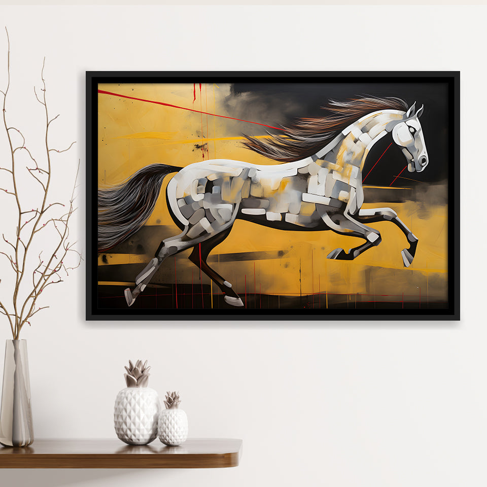 Horse Art Luxury Black And Gold Art Painting V5 Framed Canvas Prints W –  UnixCanvas, image size:960x960