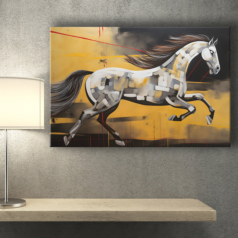 Horse Art Luxury Black And Gold Art Painting V5 Canvas Prints Wall Art Home Decor, Painting Canvas, Living Room Wall Decor