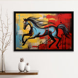 Horse Luxury Art Mixed Color Painting Framed Canvas Prints Wall Art Home Decor, Painting Canvas, Floating Frame