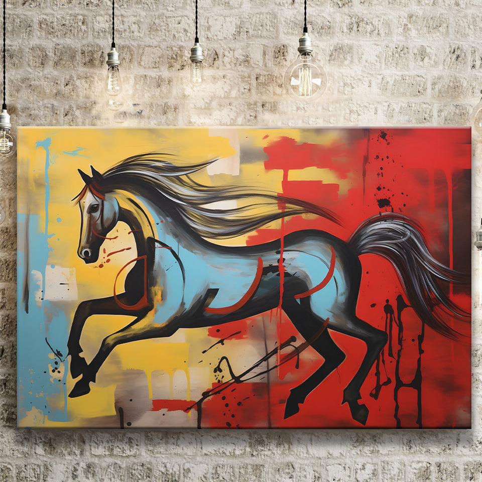 Horse Luxury Art Mixed Color Painting Canvas Prints Wall Art Home Decor, Painting Canvas, Living Room Wall Decor