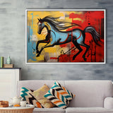 Horse Luxury Art Mixed Color Painting Framed Canvas Prints Wall Art Home Decor, Painting Canvas, Floating Frame